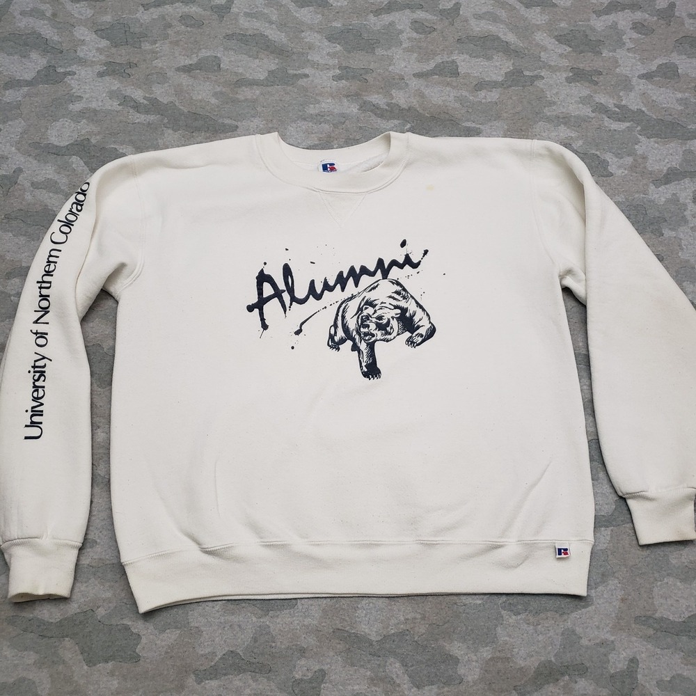 Vintage University Of Northern Colorado Sweatshirt Womens Large White Pullover